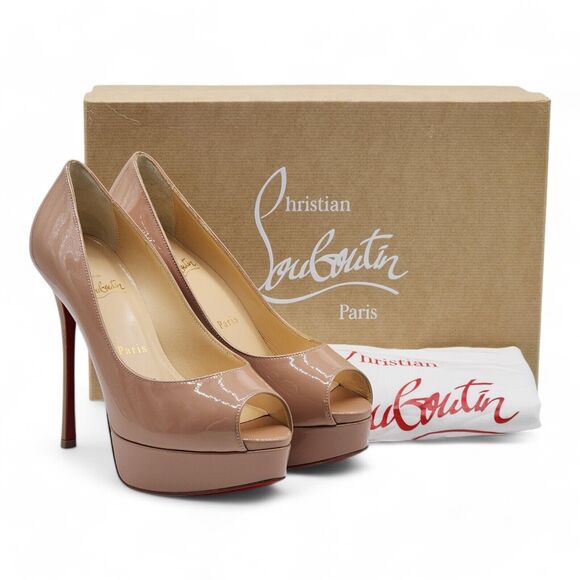 靴 Christian Louboutin FETISH PEEP 150 36.5 Christian Louboutin Fetish Peep 150 Glitter Platform Pumps